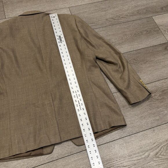 Vintage Lauren Ralph Lauren Jacket Men's 46L Brown Blazer Linen Poly Blend - Picture 7 of 10